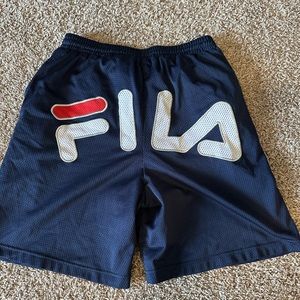 Vintage Navy Blue Fila Mesh Athletic Shorts